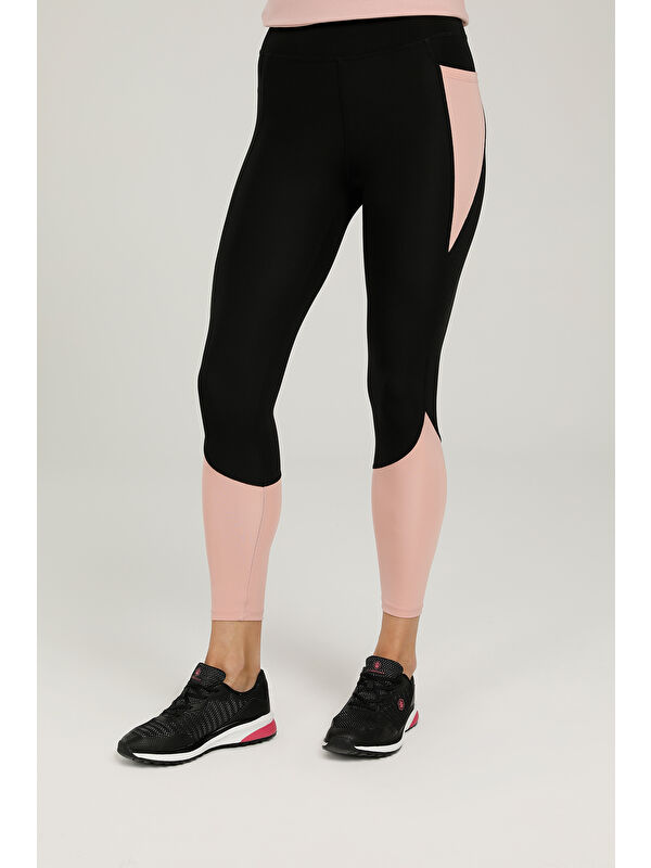 Lumberjack MARTA COLORBLOCK LEGGINGS Siyah Kadın Tayt