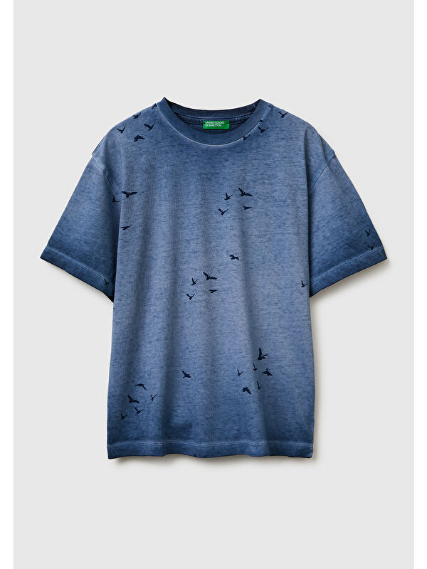 United Colors Of Benetton Erkek Çocuk Çoklu Baskılı Yuvarlak Yaka T-Shirt