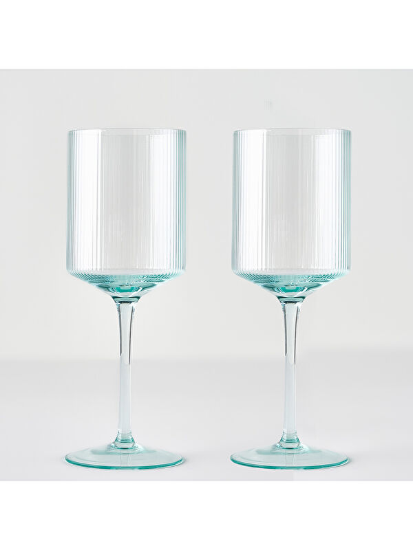 Bella Maison Stripe Kadeh 2'li Yeşil (440 cc)