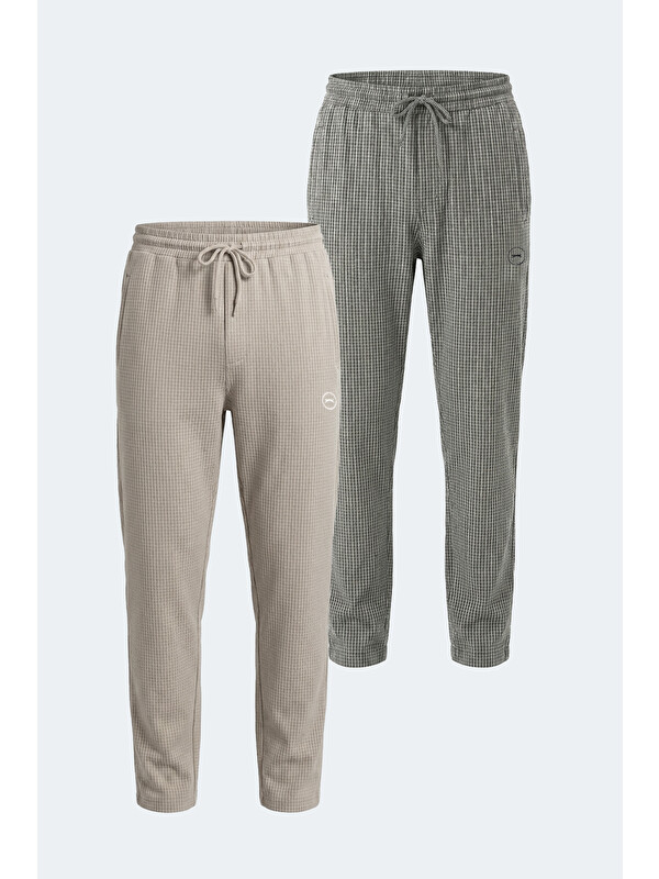 SLAZENGER NIKITA 2 Lİ SET Erkek Siyah - Bej Eşofman Altı