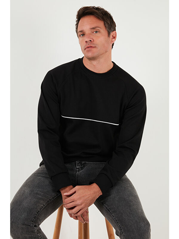 Buratti Pamuklu Şerit Detaylı Relaxed Fit Bisiklet Yaka Sweat 5901227