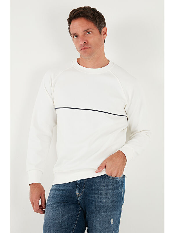 Buratti Pamuklu Şerit Detaylı Relaxed Fit Bisiklet Yaka Sweat 5901227