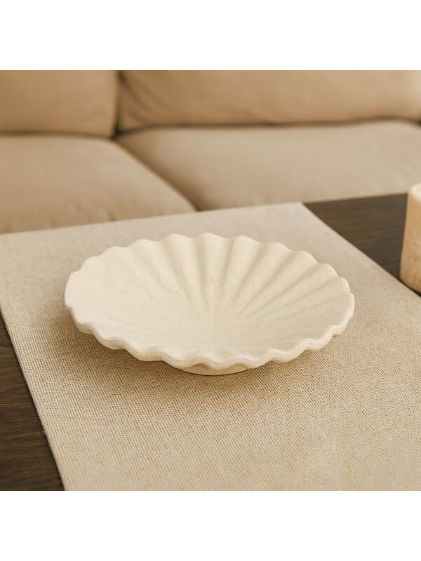 Evidea Deco Olite Dekoratif Tabak - Bej - 26 cm