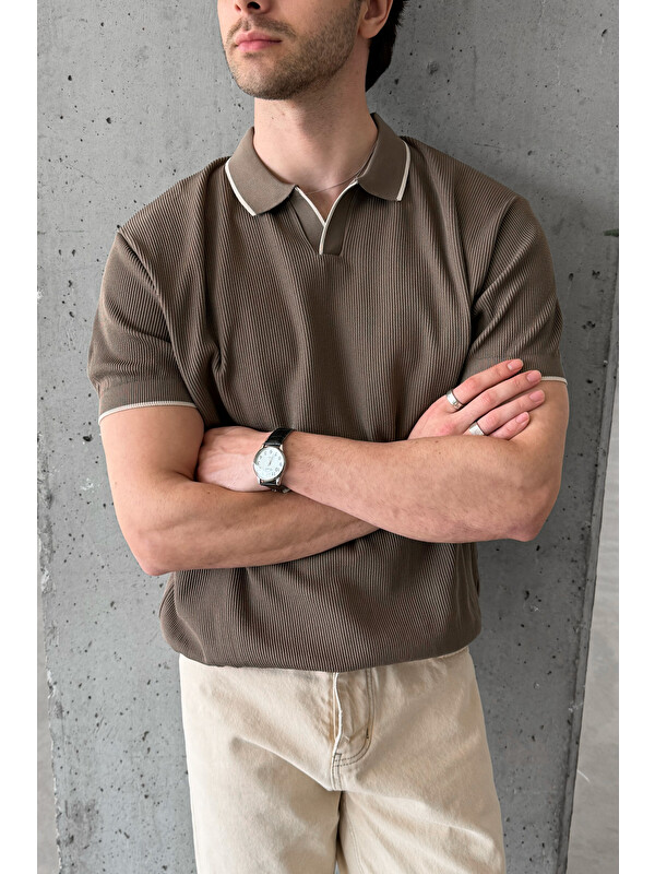 HYMAN Erkek Oversize Selanik Polo Yaka Triko Tişört