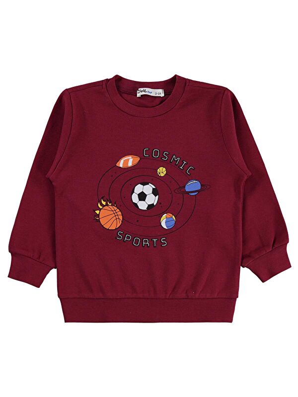 Civil Boys Cosmic Baskılı 2-5 Yaş Sweatshirt Km - Bordo 2-3 Yaş