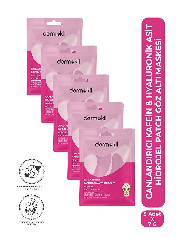 Dermokil Canlandırıcı Kafein & Hyaluronik Asit Hidrojel Patch Göz Altı Maskesi x 5 Adet