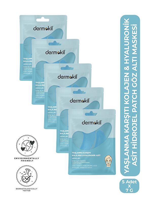 Dermokil Yaşlanma Karşıtı Kolajen & Hyaluronik Asit Hidrojel Patch Göz Altı Maskesi x 5 Adet
