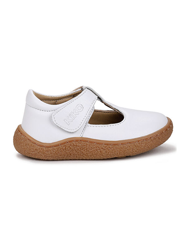 Kiko Kids Beyaz Kiko Kids Lija %100 Deri Günlük Kız Bebek Babet Ayakkabı