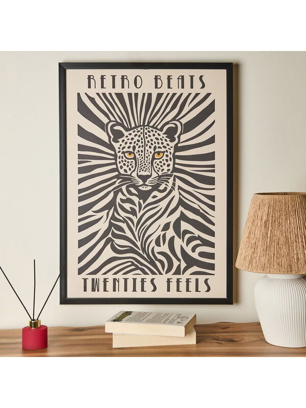Evidea Deco Leopar Tablo - Beyaz / Siyah - 50x70 cm
