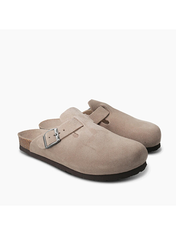 Genuins Kadın Sabo Terlik G105495 RIVA Velour Taupe