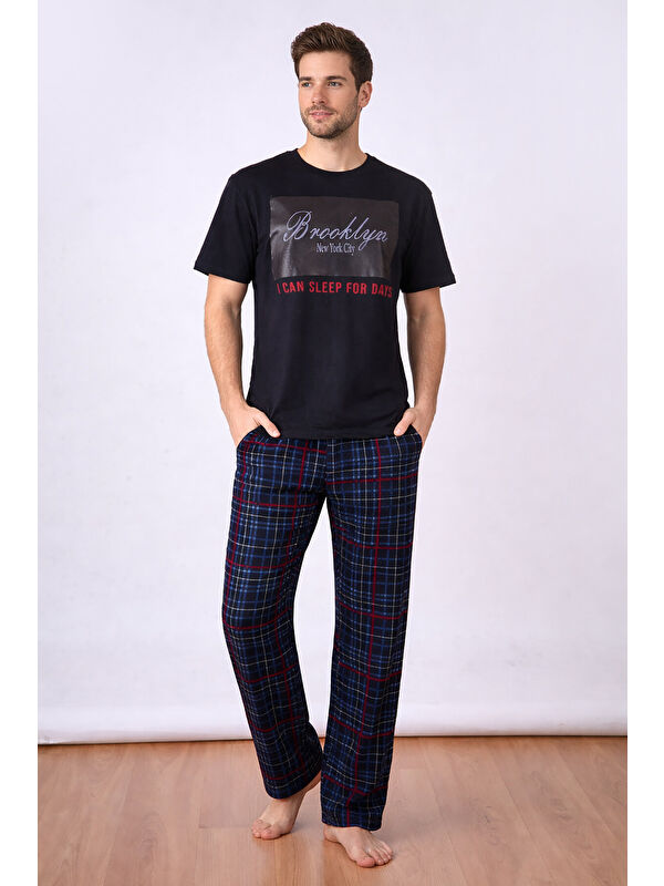 NBB Siyah Erkek Pijama Takım %100 Pamuk