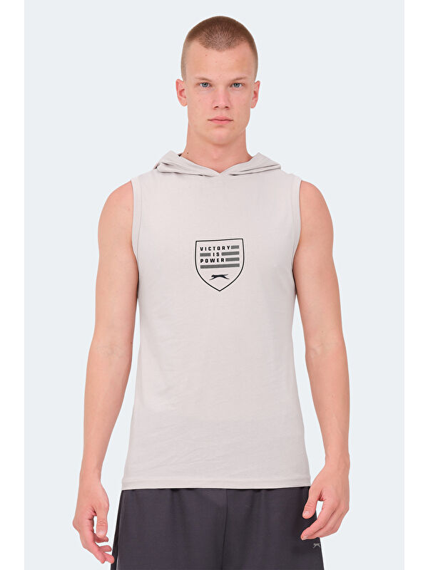 SLAZENGER veRSIO Erkek %100 Pamuk Tişört Taş Gri