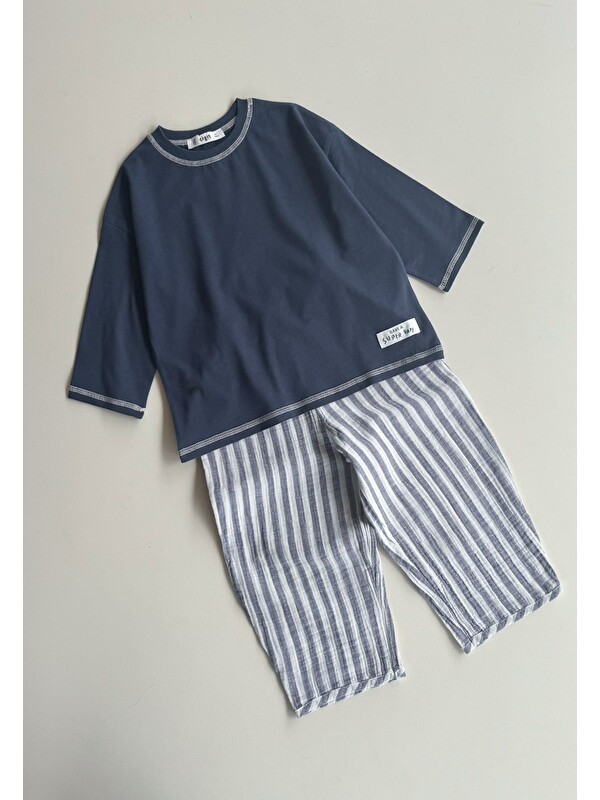 CİGİT Oversize Pantolon Takım 2-10 Yaş Lacivert
