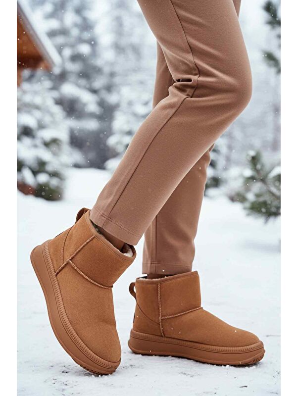 Taba Kürklü Soğuğa Dirençli Kaymaz Kadın Bot 25001 Z - Görsel 4