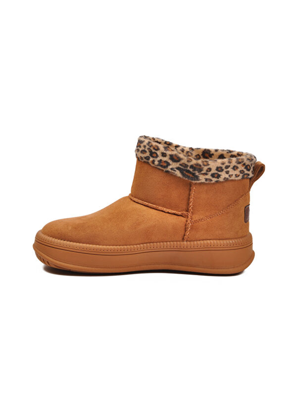Taba Leopar Kürklü Soğuğa Dirençli Kaymaz Kadın Bot 25001 Z - Görsel 5