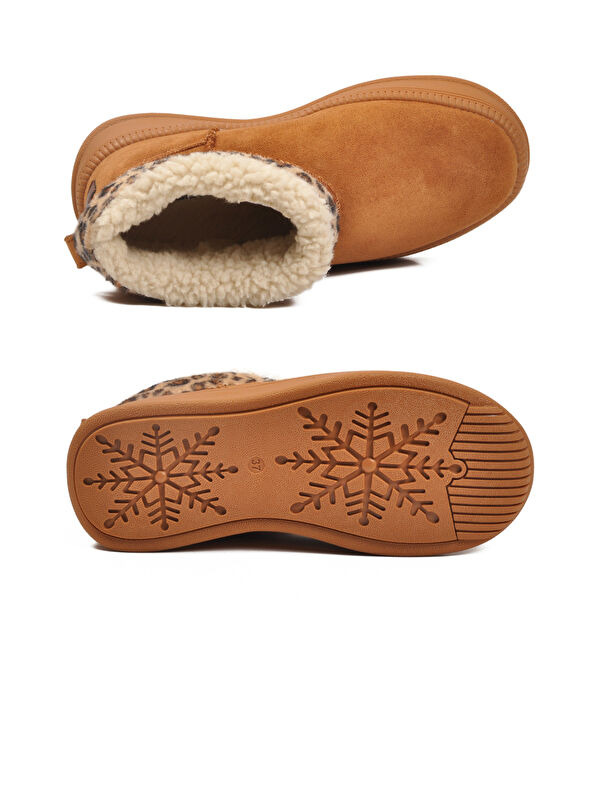 Taba Leopar Kürklü Soğuğa Dirençli Kaymaz Kadın Bot 25001 Z - Görsel 6