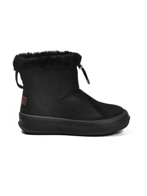 Siyah Kürklü Kaymaz Soğuğa Dirençli Kadın Bot 25003 Z - Görsel 3