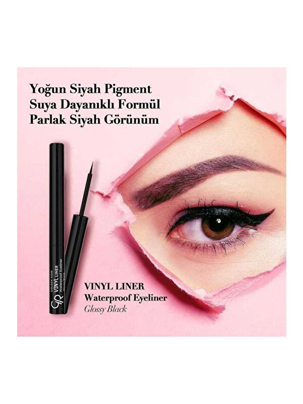 GOLDEN ROSE Gr Vinyl Liner Waterproof Eyeliner Glossy Black - Suya Dayanıklı Eyelıner
