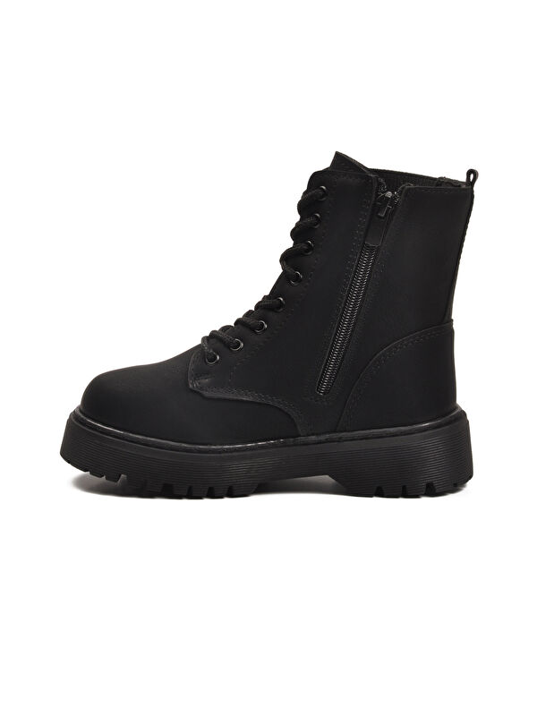 Siyah Zümrüt Polarlı Kaymaz Soğuğa Dirençli Deri Çocuk Bot Tuno 07 F - Görsel 5