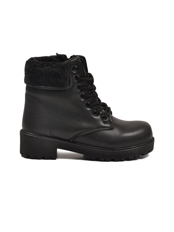Siyah İçi Polarlı Kaymaz Kadın Bot Marc 4030 Z - Görsel 3