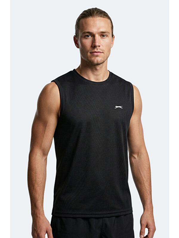 SLAZENGER HAZZAR I Erkek Kolsuz Siyah Tişört
