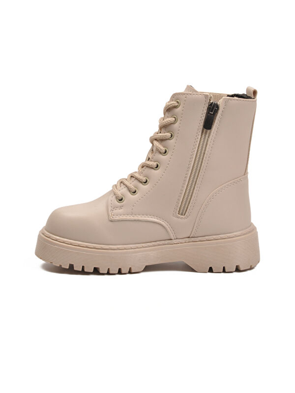 Bej Polarlı Kaymaz Soğuğa Dirençli Deri Çocuk Bot Tuno 07 F - Görsel 5