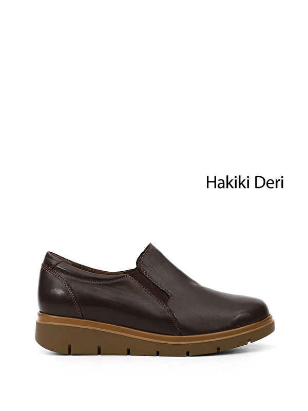 GÖNDERİ(R) Kadın KAHVERENGİ Dolgu Taban Hakiki Deri Ayakkabı