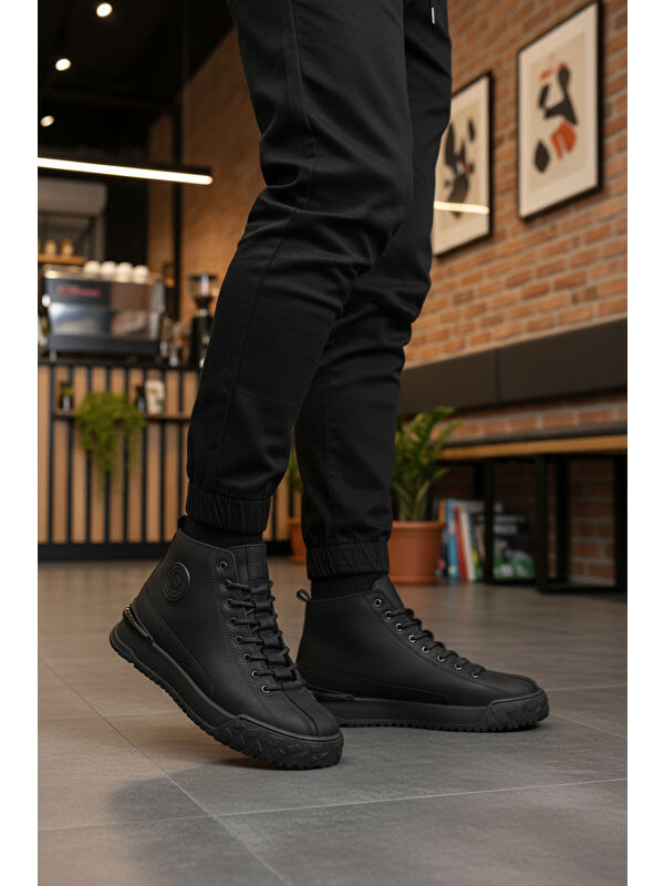 Siyah Nubuk Hakiki Deri Kaymaz Erkek Bot 260014 M - Görsel 4