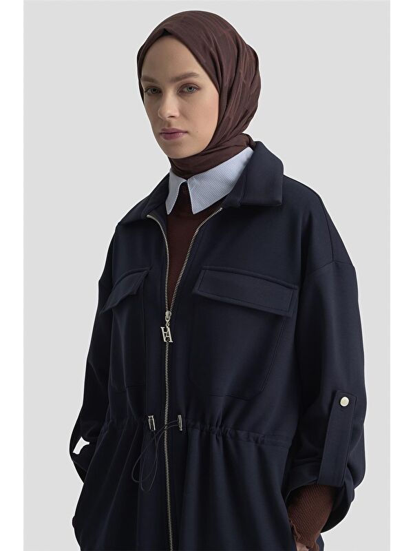 ARMİNE Beli Büzgülü Örme Giyçık 25Kd1504 Lacivert