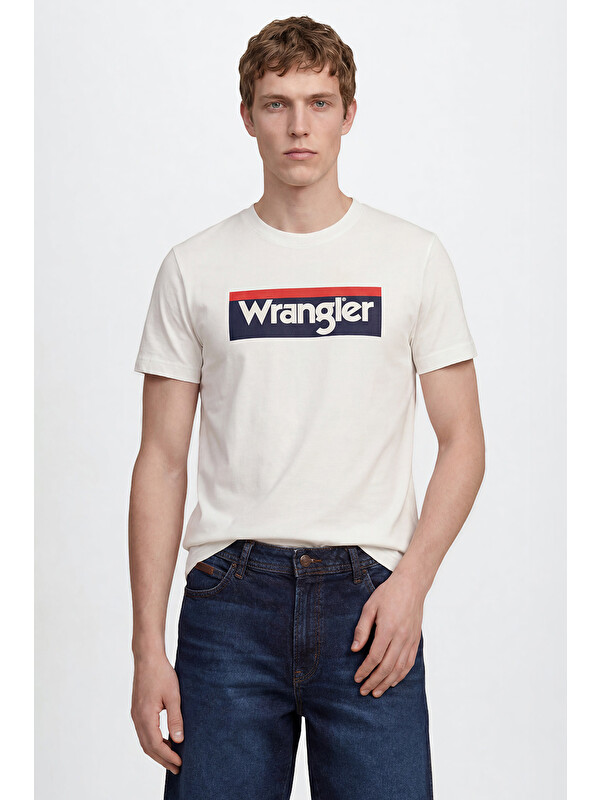 Wrangler %100 Pamuk Regular Fit Normal Kesim Bisiklet Yaka Logo Detaylı Tişört