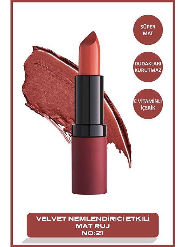 GOLDEN ROSE Velvet Matte Lipstick 21 Velvet Mat Ruj 4,2 g