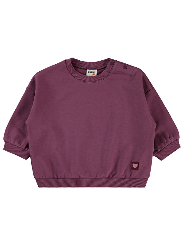 Civil Baby Kız Bebek Sweatshirt 6-18 Ay Koyu Gül Kurusu