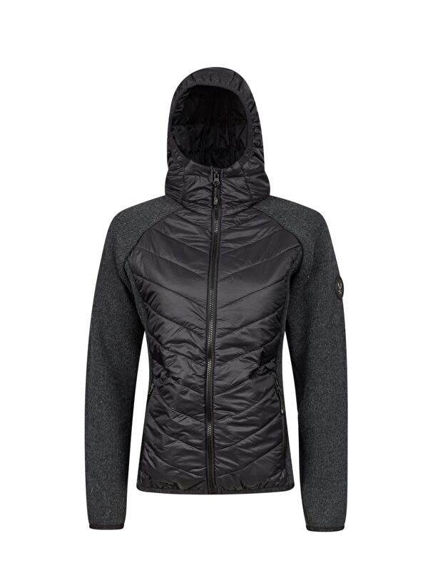 2AS Lisa Kadın Kapüşonlu Tam Fermuarlı Sweat Siyah