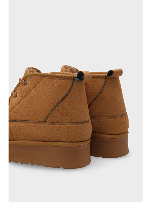 Madeline Kalın Tabanlı Yuvarlak Burunlu Bağcıklı Kürklü Kadın Bot - Görsel 7