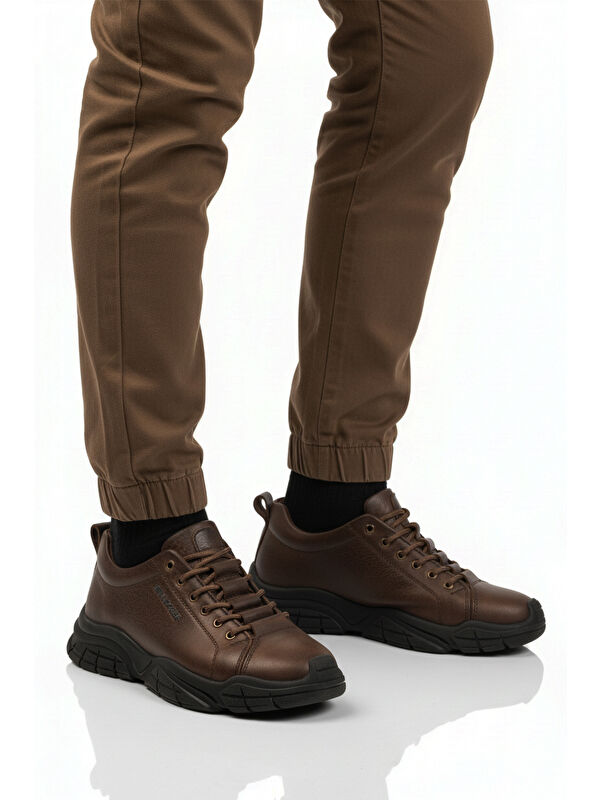 Kahve Hakiki Deri Dar Kalıp Erkek Casual Ayakkabı 260037 M - Görsel 2