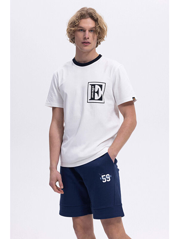 Ellesse Baskılı Pamuklu Regular Fit Şerit Detaylı Bisiklet Yaka T Shirt EM458-OF