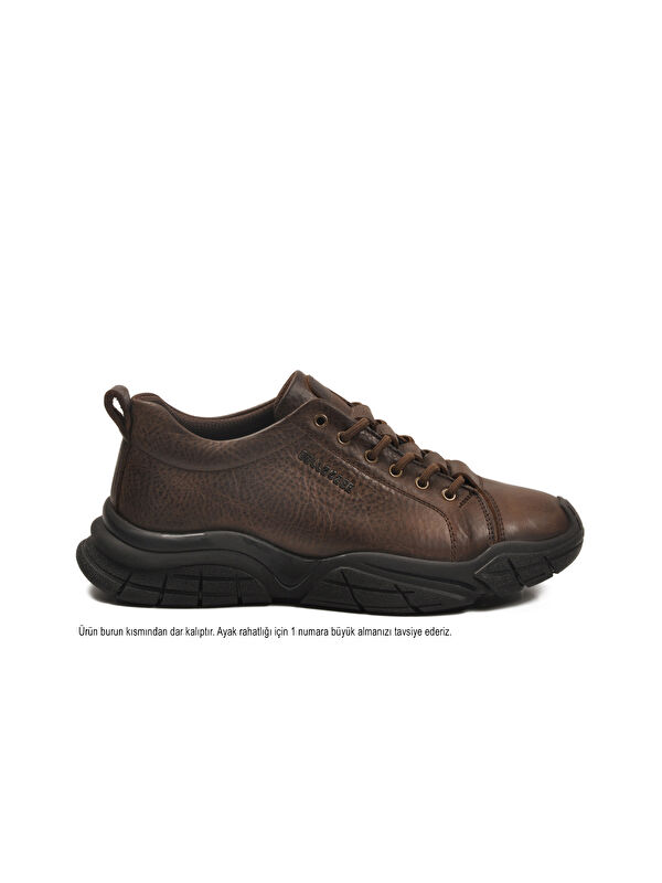 Kahve Hakiki Deri Dar Kalıp Erkek Casual Ayakkabı 260037 M - Görsel 3