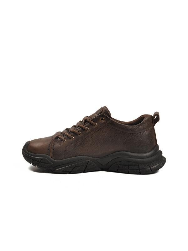 Kahve Hakiki Deri Dar Kalıp Erkek Casual Ayakkabı 260037 M - Görsel 5