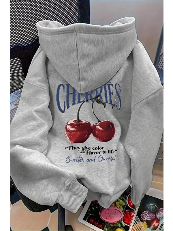 Oksit Flavor Cherris Sırt Baskılı İçi Pamuklu Unisex Sweatshirt