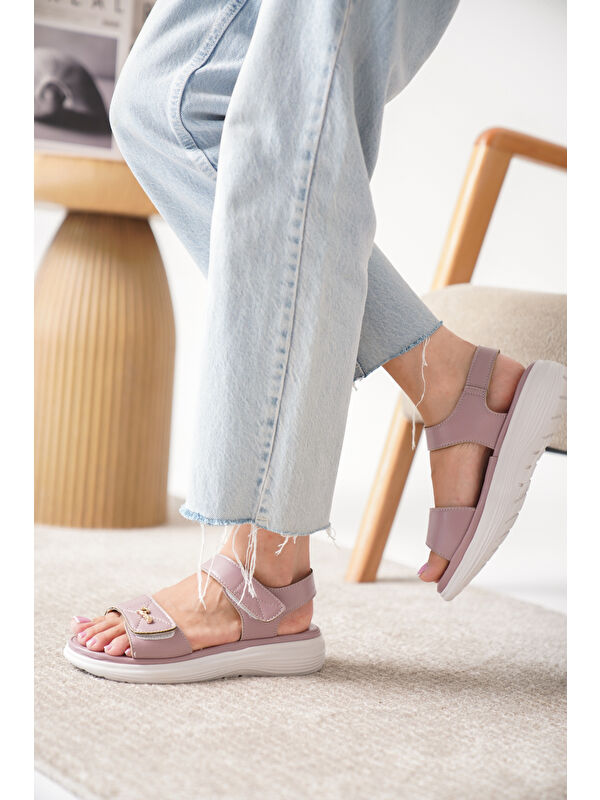 D685 Günlük Ortopedik Kadın Sandalet - Görsel 4