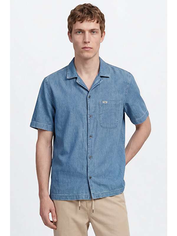Wrangler %100 Pamuk Relaxed Fit Rahat Kesim Gömlek Yaka Denim Gömlek