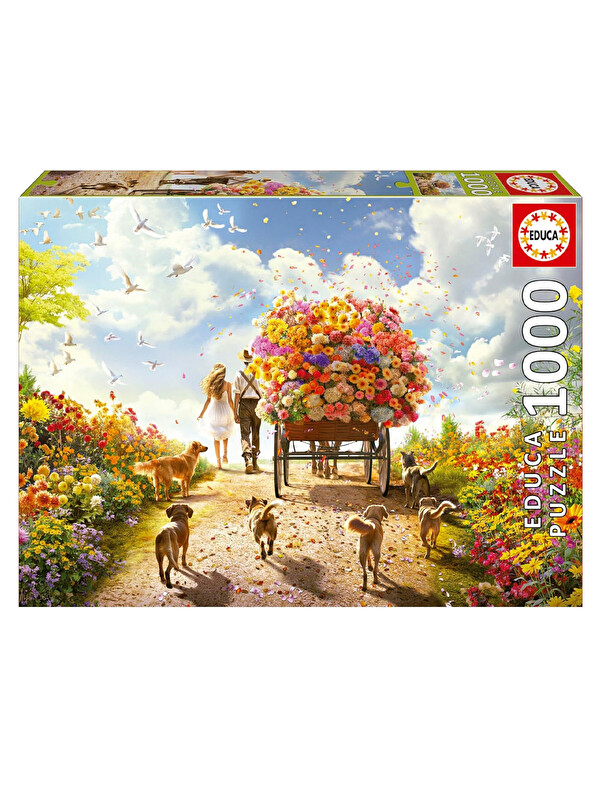 Educa Puzzle 1000 Parça Çiçek Taşıyan Araba 19921
