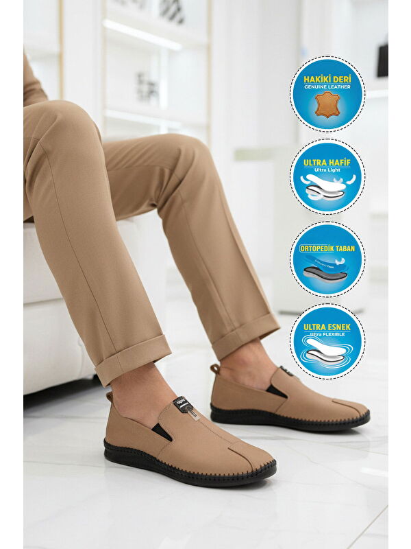 Ayakmod Siyah Ayakmod Nubuk Hakiki Deri Ortopedik Erkek Casual Ayakkabı 308 M