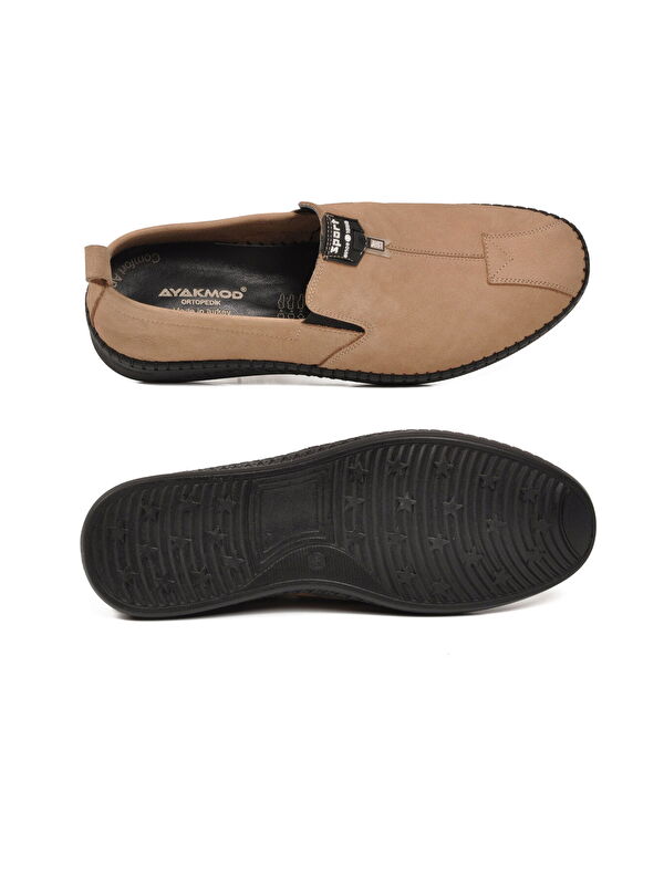 Ayakmod Siyah Ayakmod Nubuk Hakiki Deri Ortopedik Erkek Casual Ayakkabı 308 M