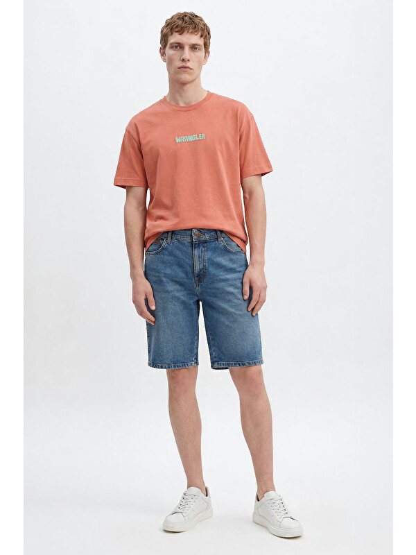 Wrangler Texas Pamuklu Regular Fit Normal Kesim Cepli Esnek Jean Denim Şort