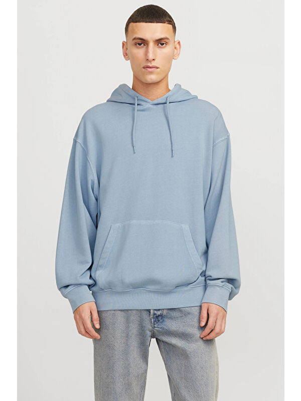 Jack & Jones Essentials Jjecharge Pamuklu Oversize Fit Kapüşonlu Sweat 12268272