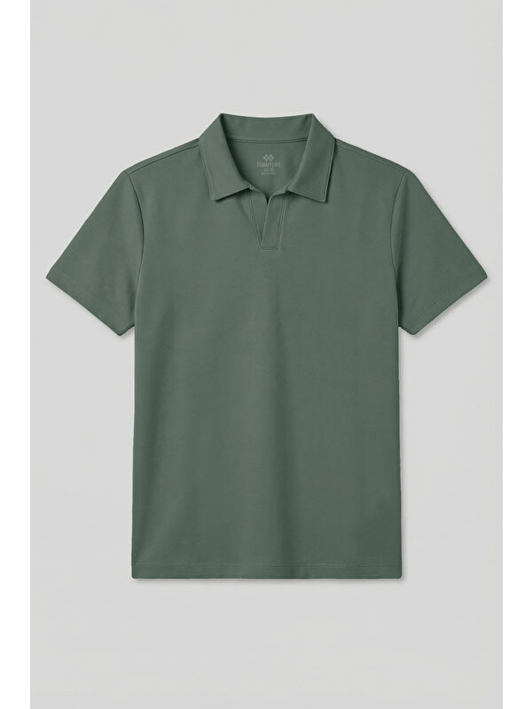 Tommylife Açık Yeşil Rahat Form Yumuşak Dokulu Polo Yaka Erkek T-Shirt - 88496