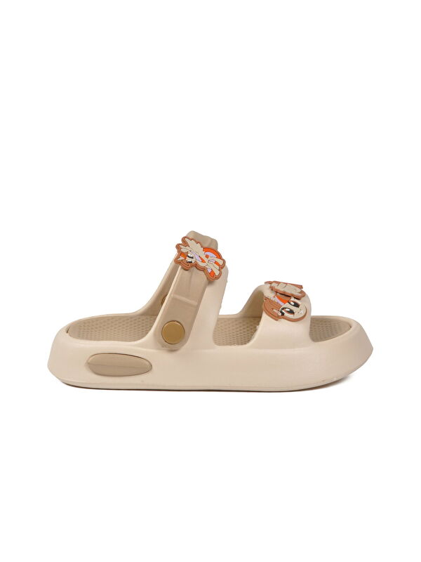 Walkway Ekru Hafif Esnek Eva Taban Unisex Çocuk Terlik 4505 F-P