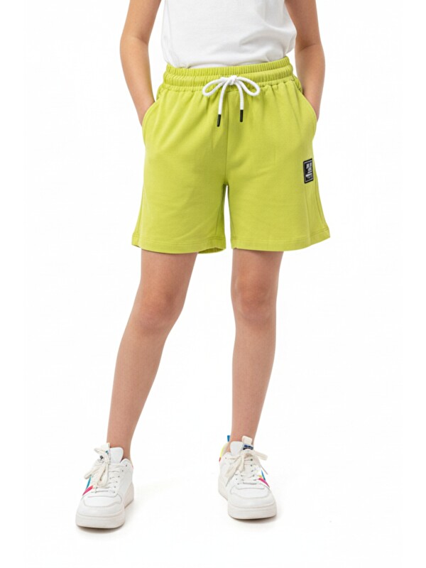 Toontoykids Kız Çocuk Baskılı Beli Lastikli Cepli Basic Şort