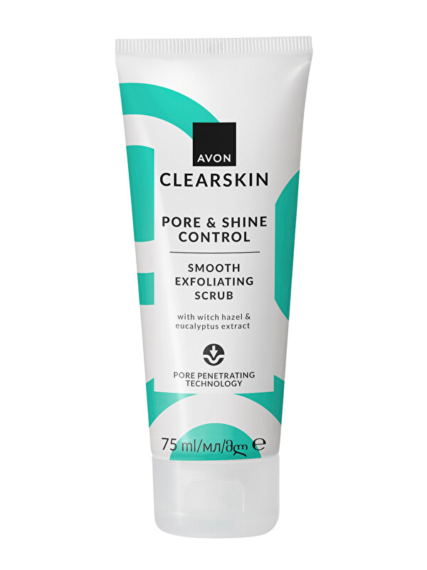 AVON Clearskin Pore & Shine Control Smooth Yüz İçin Arındırıcı Scrub 75 Ml.